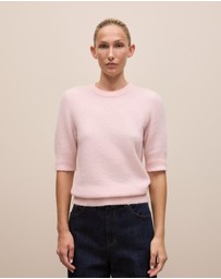 Trenery - Alpaca Merino Blend T-shirt in Rose Quartz
