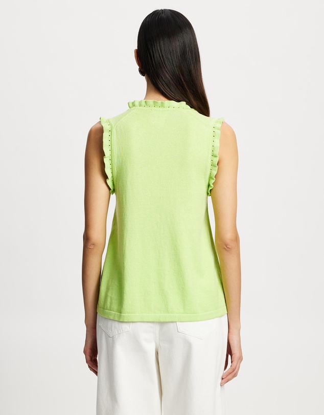 Lindsay Nicholas New York - Frill V-Neck Shell Top