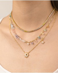 Wanderlust + Co - Kaleidoscope Beaded Gold Necklace
