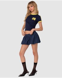 EDIKTED - Denim Bubble Micro Skort