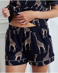 Chelsea Peers - Organic Cotton Giraffe Print Short Pyjama Set