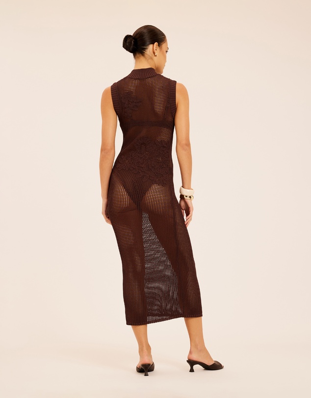AERE - Floral Applique Knit Dress
