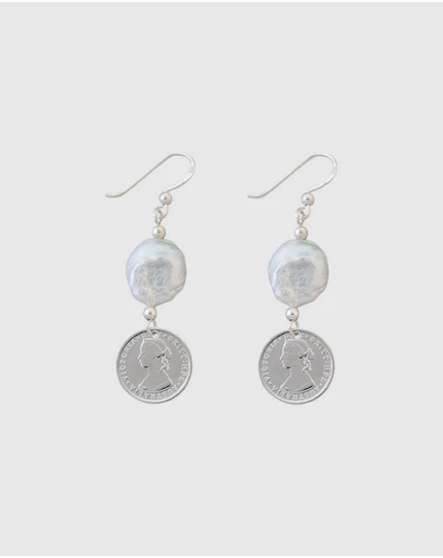 Von Treskow - Coin & Keshi Pearl Earrings