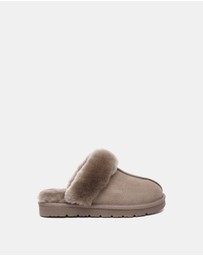 EVERAU - EverAU Ugg Muffin Slipper Suede Cow Suede Upper House Shoes