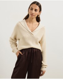 Atmos&Here - Natalie Oversized V-Neck Knit Jumper