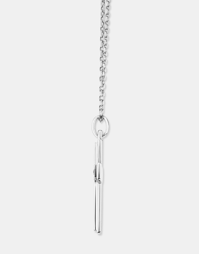Michael Hill - Men's Silver Cross Necklace with 0.30 Carat TW of Black Diamonds