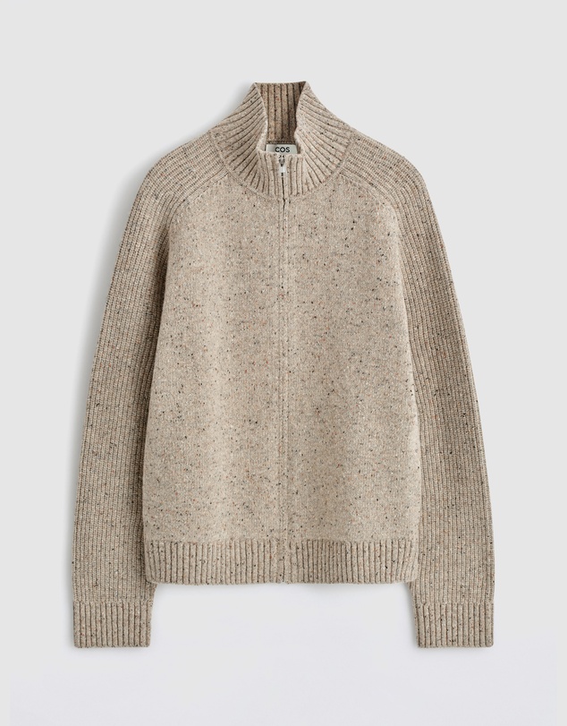 COS - Donegal-Effect Wool Zip-Up Cardigan
