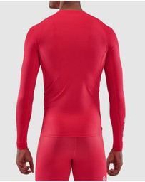 SKINS - SKINS Compression Men's Series-1 Running/Gym Long Sleeve Top Red
