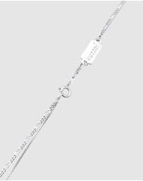 Kuzzoi - ICONIC EXCLUSIVE - Necklace Men Layer Pendant Plate Figaro in 925 sterling silver