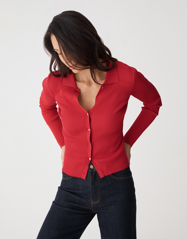 Forcast - Bristol Collared Rib Cardigan