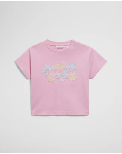 Country Road - Short Sleeve Print Applique T-shirt