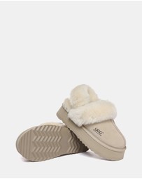 EVERAU - Australian Shepherd Ugg Musa Platform Cow Suede Upper House Shoes
