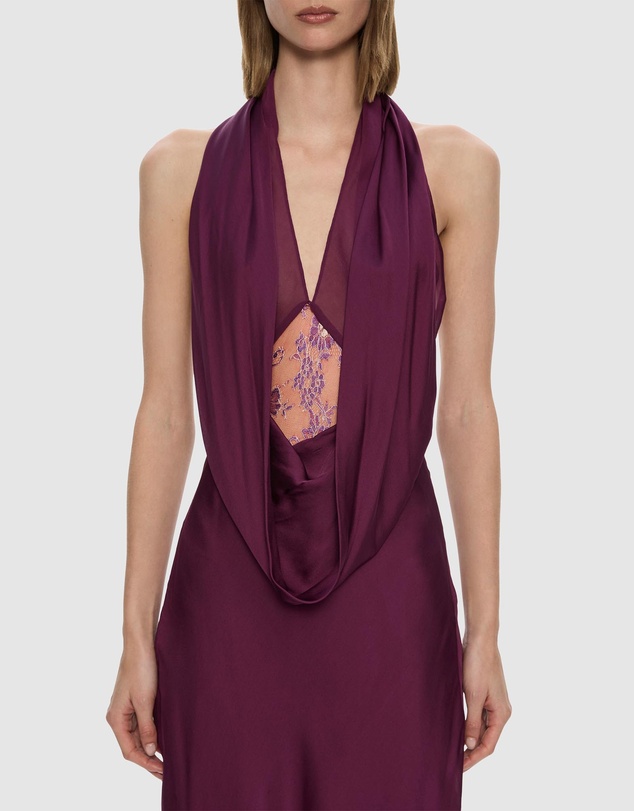 Christopher Esber - Cesura Cowl Lace Halter Gown