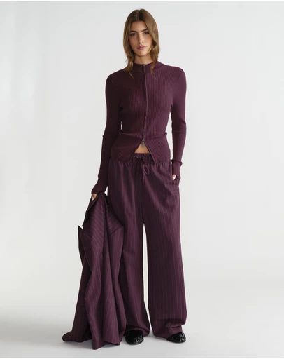 Decjuba - D-Luxe Knit Zip LS Top