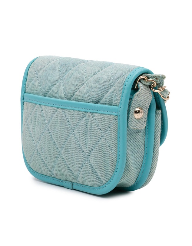 Pre-Loved by Azura Reborn - Pre-Loved Mini CC Quilted Denim Messenger Flap