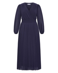 City Chic - Plus size Georgina Pleat Maxi Dress - navy