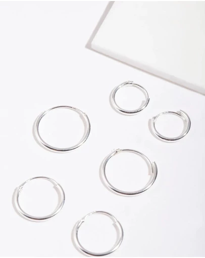 Lovisa - Sterling Silver Classic Hoop Pack