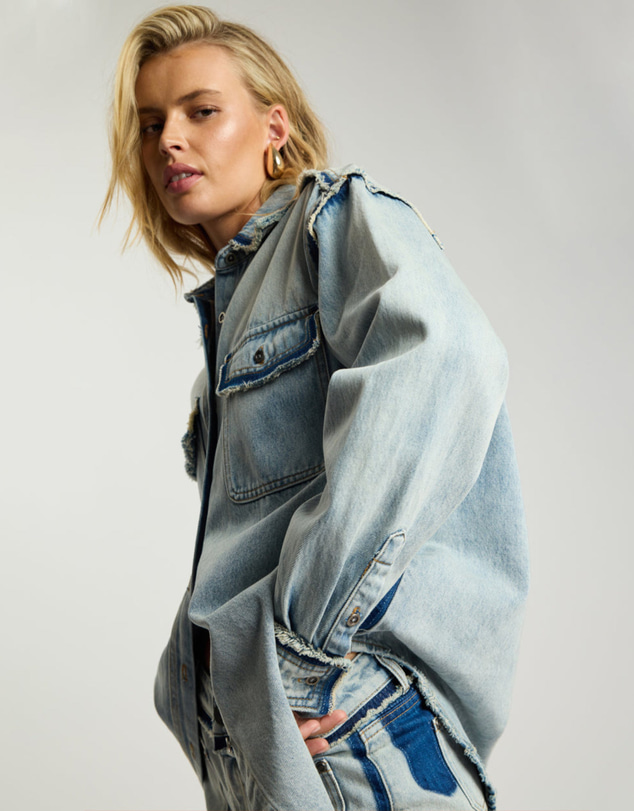 ONE TEASPOON - Split Party Everyday Denim Shirt - Split Party Contrast Blue
