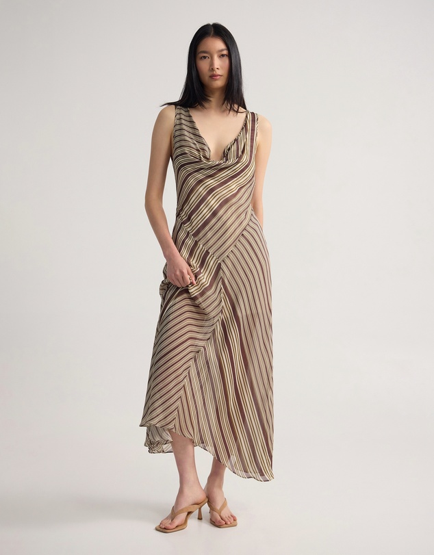 Oxford - Julia Striped Georgette Dress