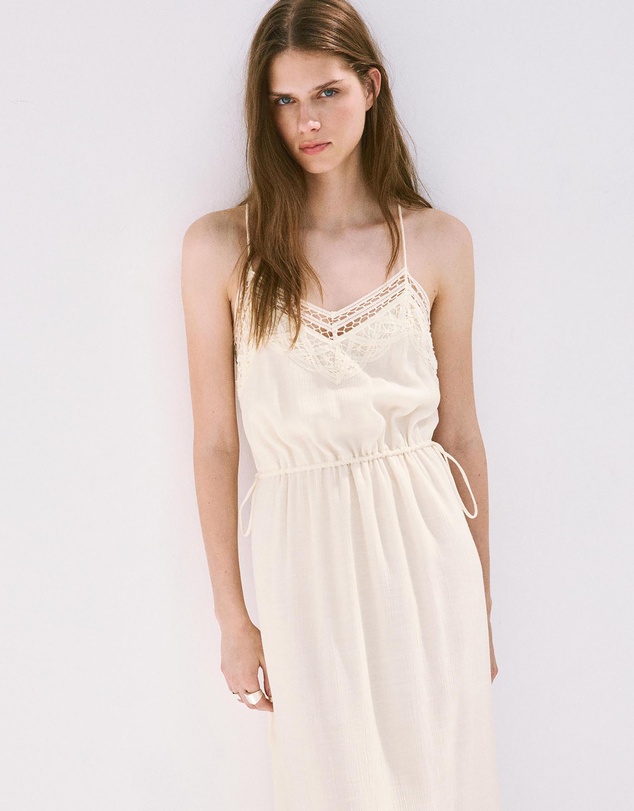 M.N.G - Embroidered Cutwork Crinkle Dress