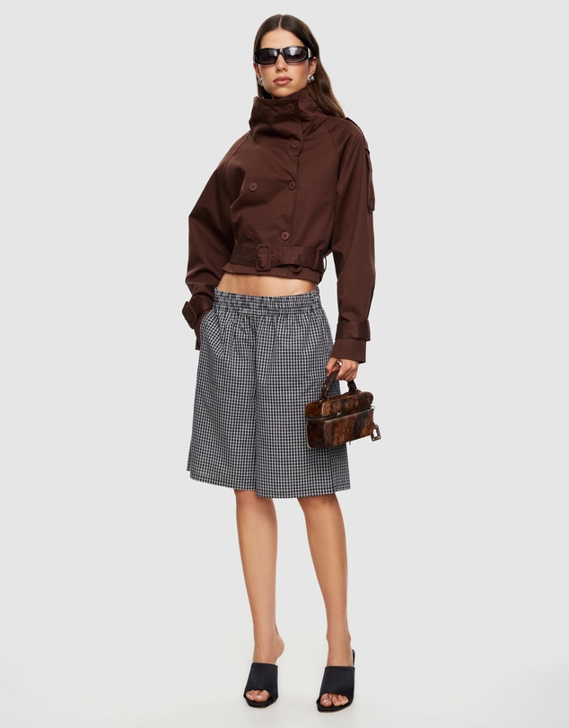 Lioness - Blanc Cropped Trench Coat