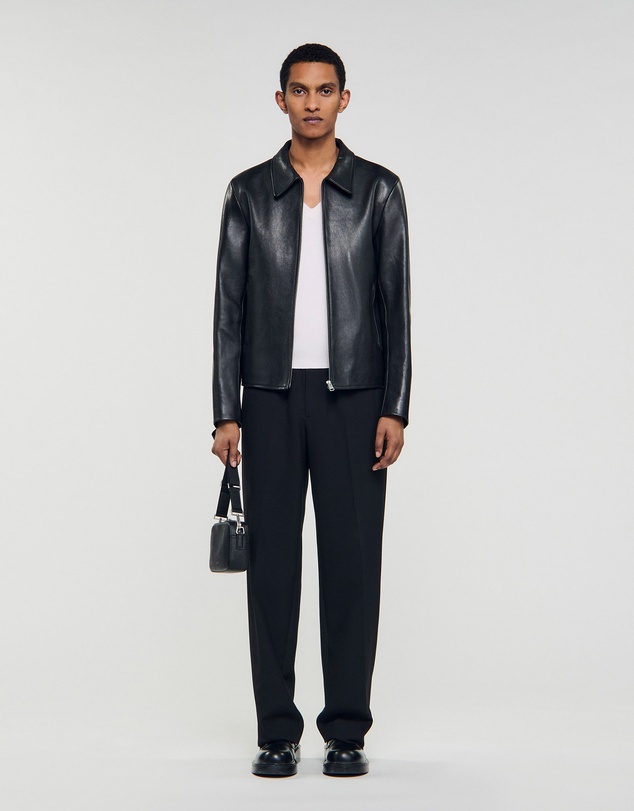 Sandro - Zipper Goat Leather Jacket