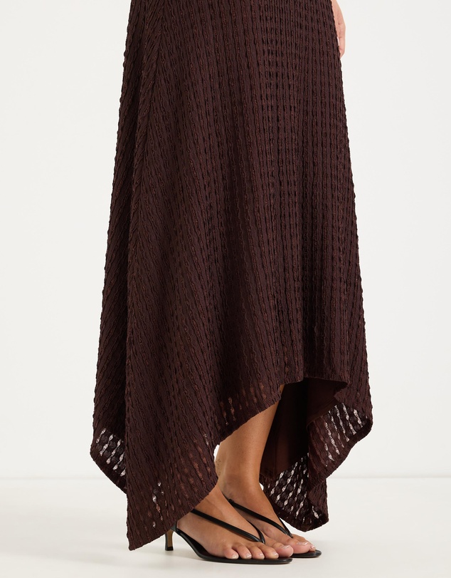 Calli - Raya Jersey Mid Rise Asymmetrical Midi Skirt