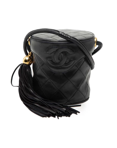 Pre-Loved by Azura Reborn - Pre-Loved Mini Quilted Lambskin Canteen Tassel Vanity Case