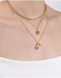 Wanderlust + Co - Donut Strawberry Glazed Gold Necklace