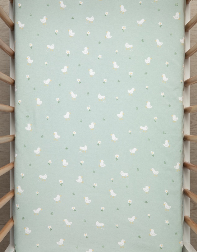 Living Textiles - 2 Pack Organic Bedside Sleeper Fitted Sheet - Goosey Goosey