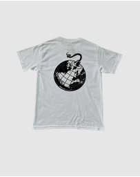 KFD - Kfd Boom Men Logo Cotton Tshirt Relaxed Fit Crew Neck Black/White