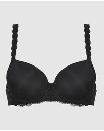 Naturana - Seamless Padded Underwire T-Shirt Bra With Lace Straps
