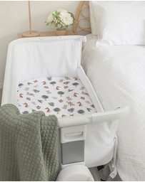 Living Textiles - 2 Pack Jersey Bedside Sleeper Fitted Sheet - Forest Retreat