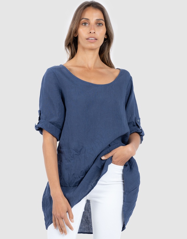 CAMIXA - Federica Linen Tunic Top