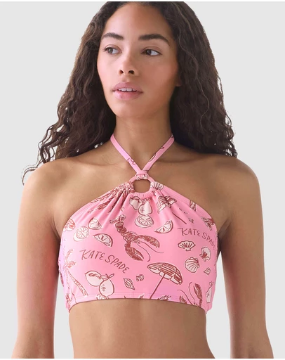 Kate Spade - Beachside Ring Detail High Neck Halter Bikini Top