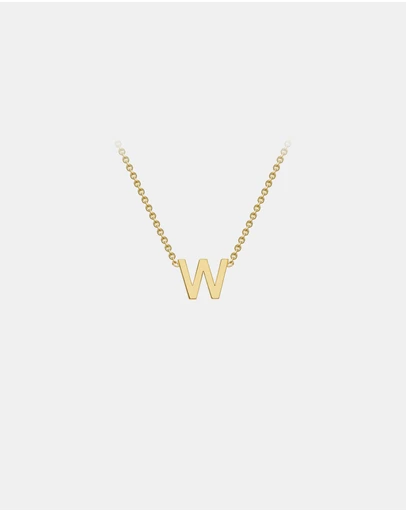 Zoe Olivia - 9K Gold Initial W Necklace