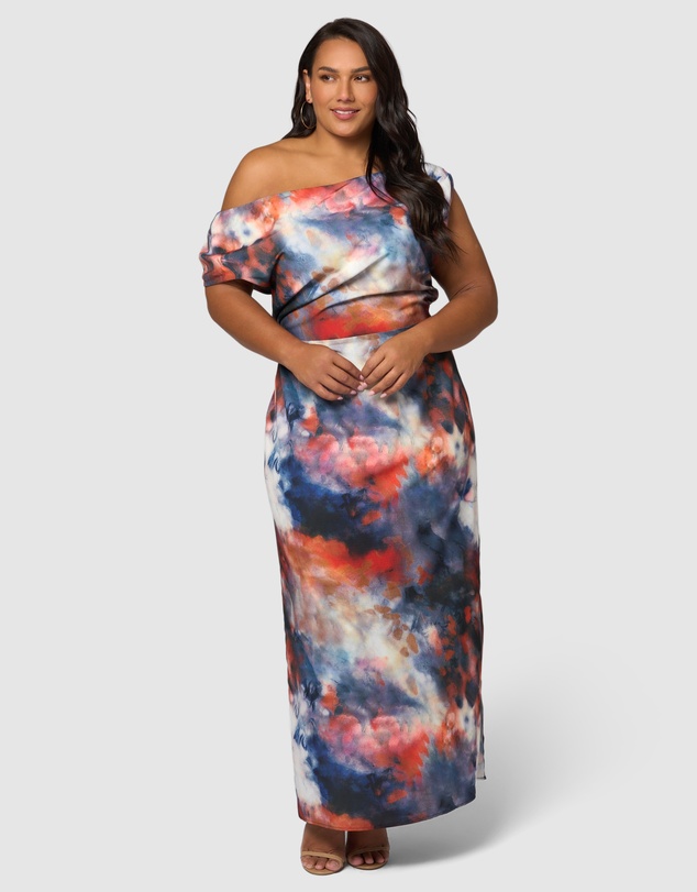 Sunday In The City - Phantom Maxi Satin Dress