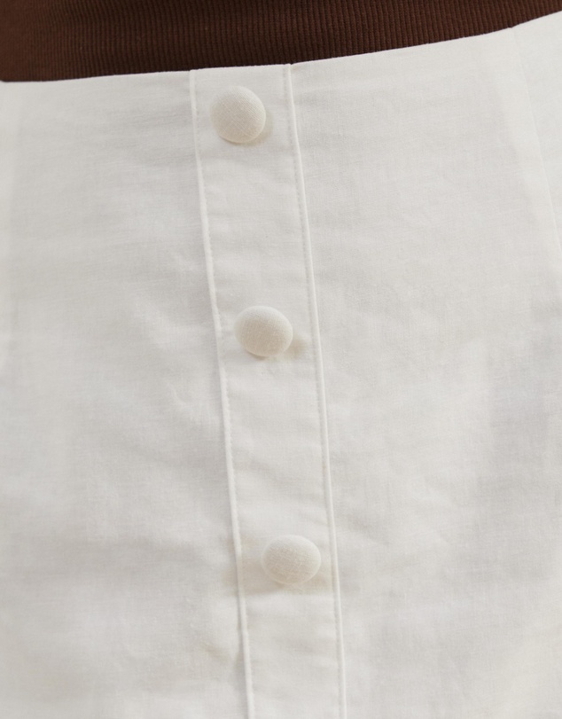 Atmos&Here - Isla Linen Blend Button Up Mini Skirt