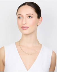 Lovisa - Gold Plated Green Semi-Precious Station Necklace