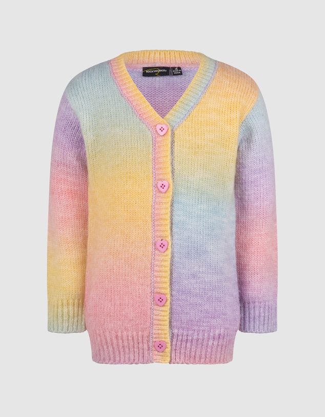 Rock Your Kid - Rainbow Ombre Audrey Cardigan