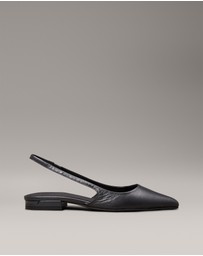 Calvin Klein - Leather Slingback Ballerinas