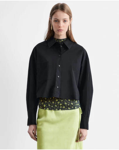 & Other Stories - Cropped Oversized Cotton Shirt