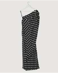 Revibe - Repaired BY JOHNNY. Dove Drape Polka Ankle Dress - AU 8