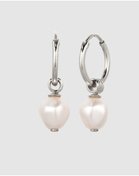 Kuzzoi - ICONIC EXCLUSIVE - Earrings Male Creole Swarovski® Pearl 925 Sterling Silver