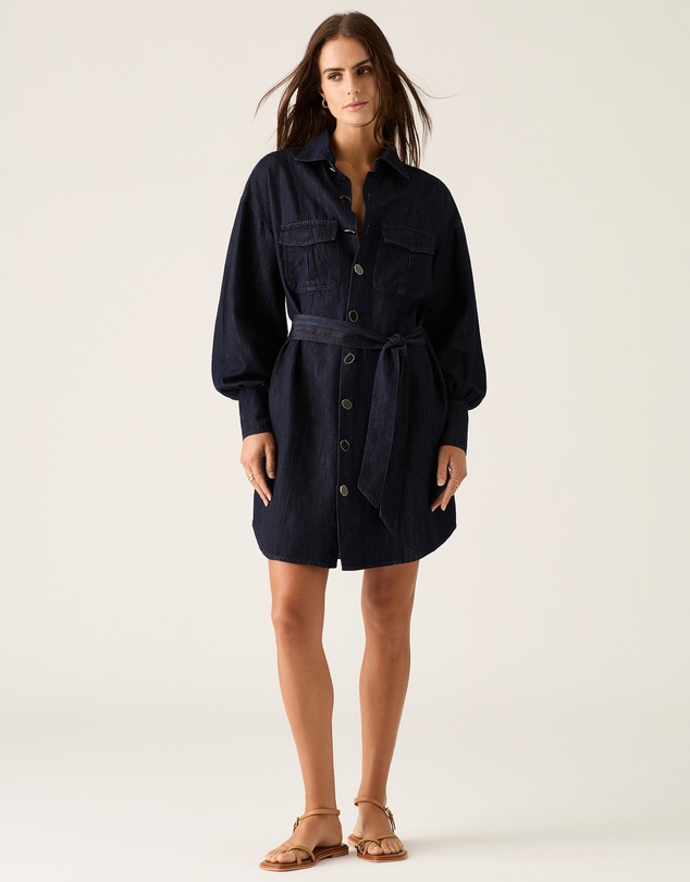 MOS The Label - Ana Denim Shirt Mini Dress