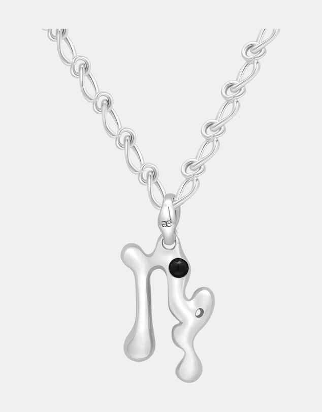Graedance - Capricorn Black Onyx Pendant on Eclipse Necklace