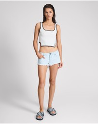 ONE TEASPOON - Bonitas Low Waist Denim Shorts - Xanthe Light Blue
