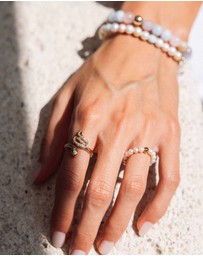 Nialaya Jewellery - Women's Beaded Pearl Ring