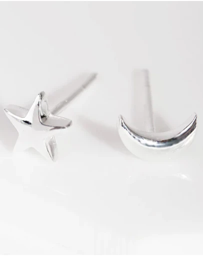 Lovisa - Sterling Silver Celestial Mismatch Stud Earrings
