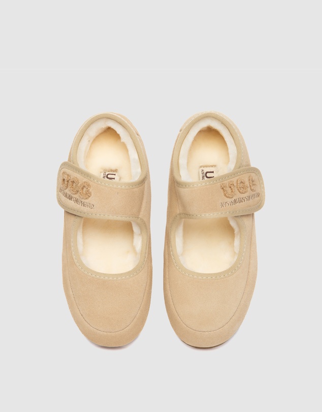 EVERAU - Australian Shepherd Ugg Velvi Kids Cow Suede Upper Loafer Oxfords Flats